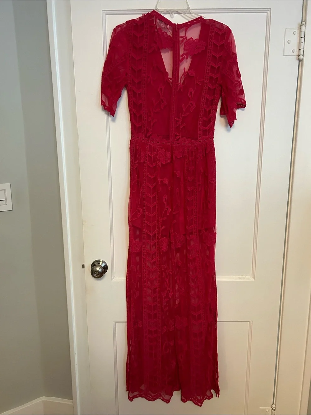Socialite Red Lace Maxi Jumpsuit Romper